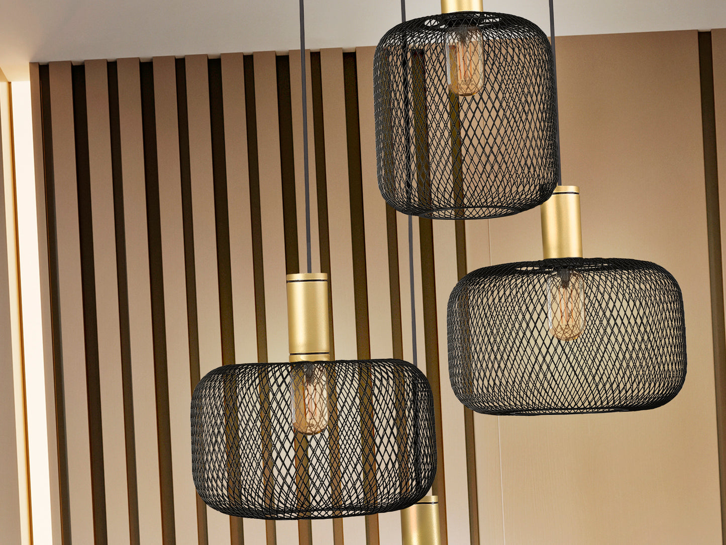 Lámpara Moderna Oro Negro - Schuller Osiris | luzguru.com