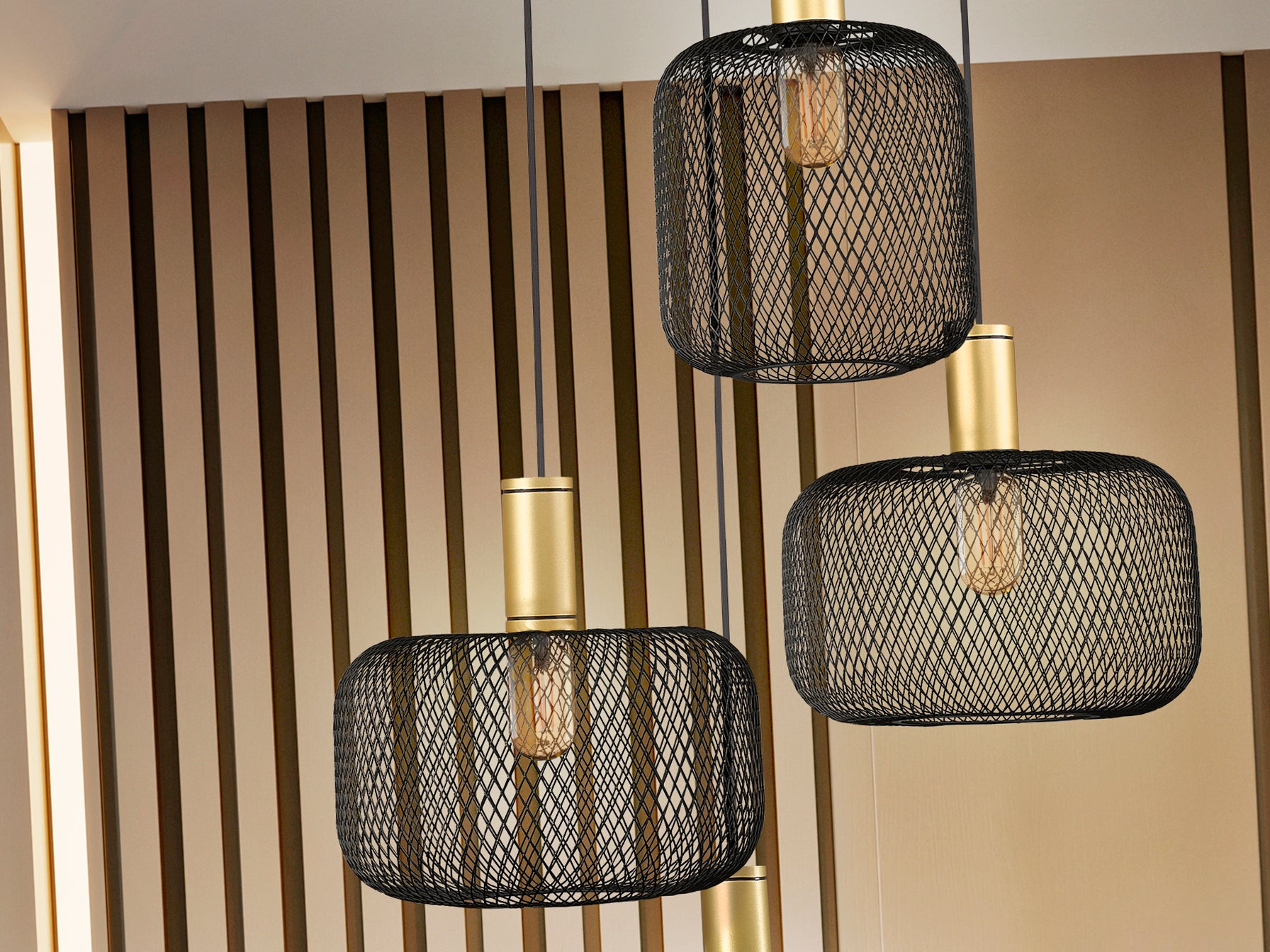 Lámpara Moderna Oro Negro - Schuller Osiris | luzguru.com