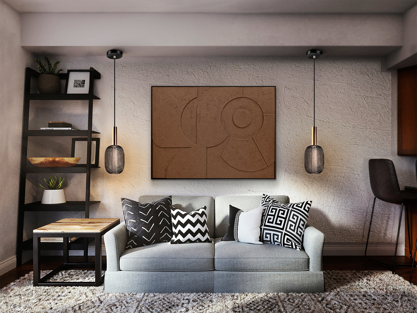 Bajorrelieve Moderno Schuller Morphos 90x120 - Negro | luzguru.com