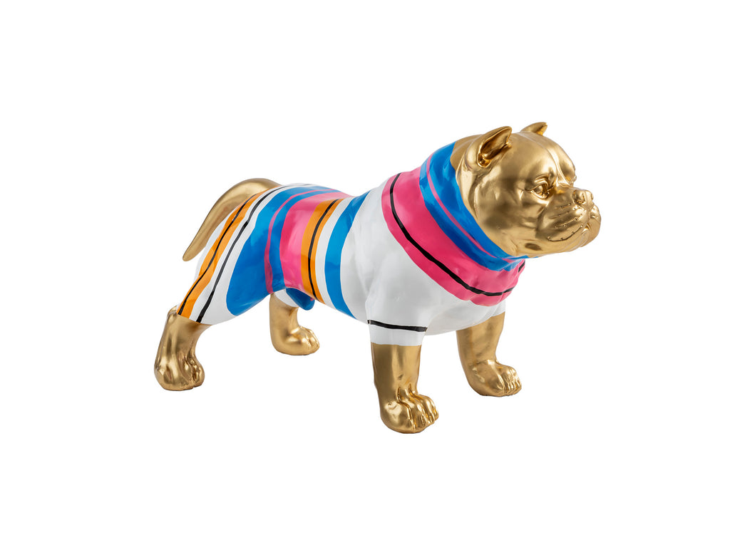 Schuller 396637 - Figura decorativa Pitbull Taison Oro-Rayas - luzguru.com