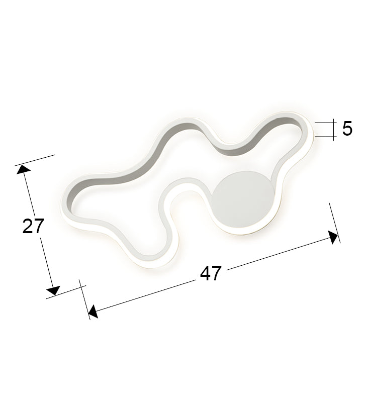 Medidas Aplique Marea Blanco Schuller 723955: 47x27x5 cm.  Iluminación LED.
