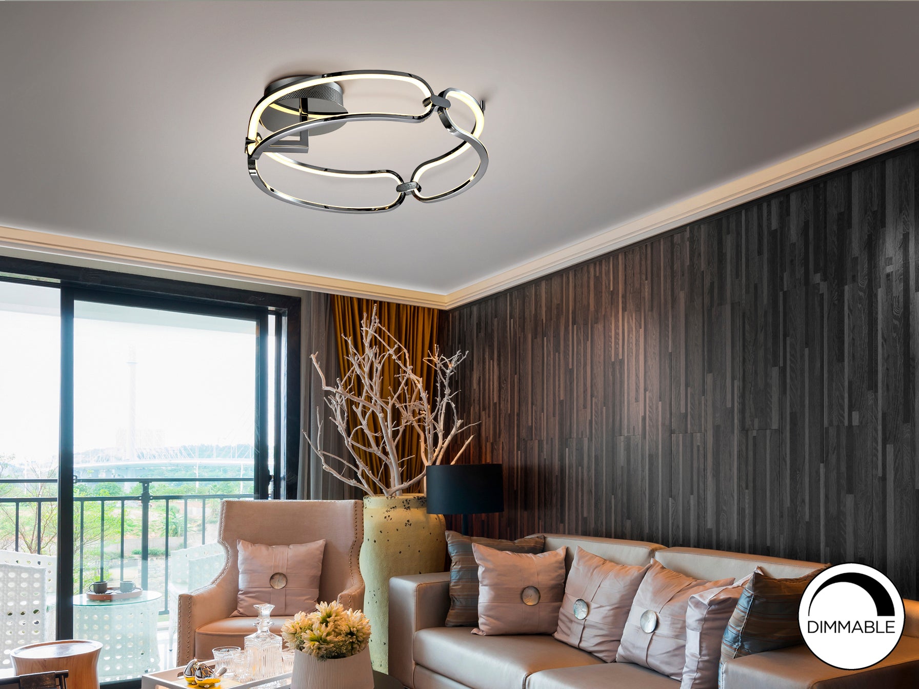 Plafón LED Schuller Colette 786485 - Acabado Cromado - luzguru.com