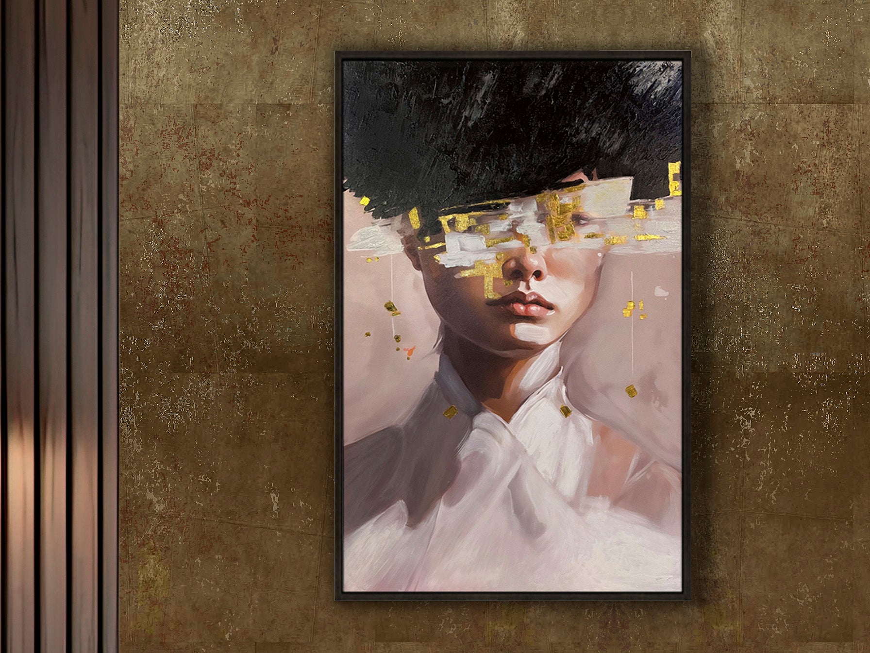 SCHULLER 441094 - Pintura al óleo Ella - Colección Ella - Marco Negro - LUZGURÚ