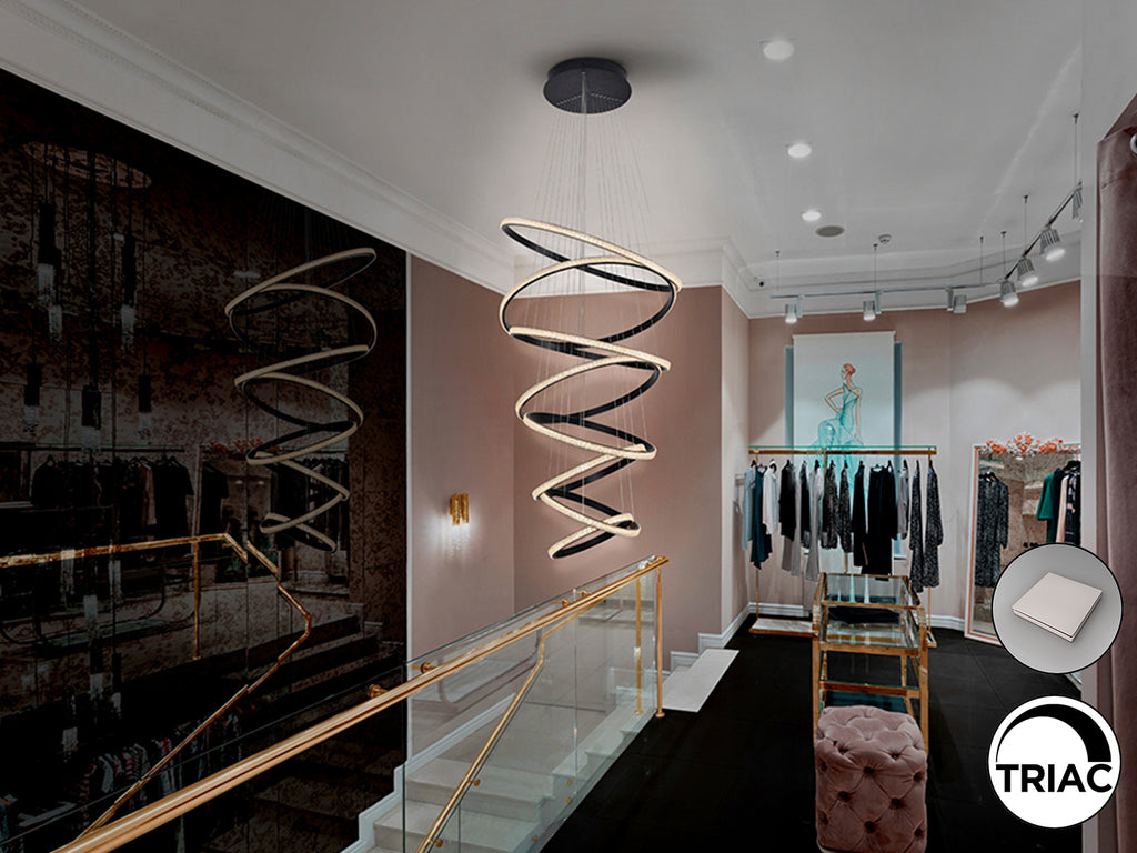 Lámpara de Techo 8 Aros Negra - Schuller Ring - Calidad Premium | luzguru.com