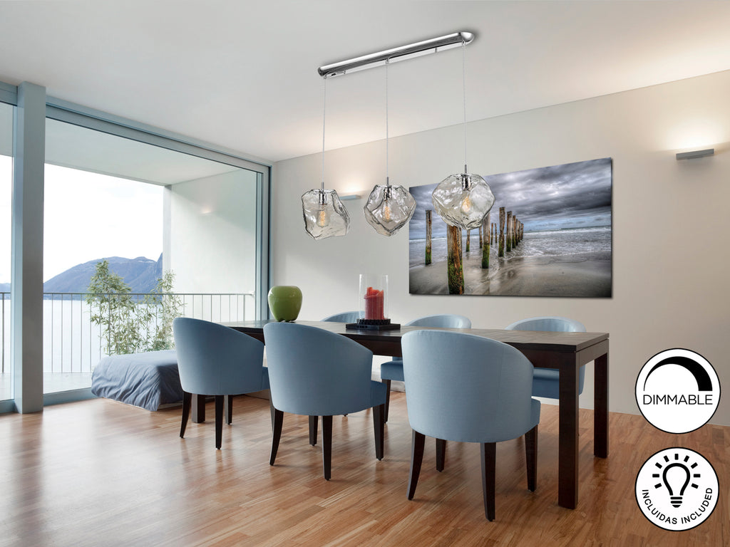 Lámpara de Techo 3 Luces Cromada Schuller Petra - luzguru.com