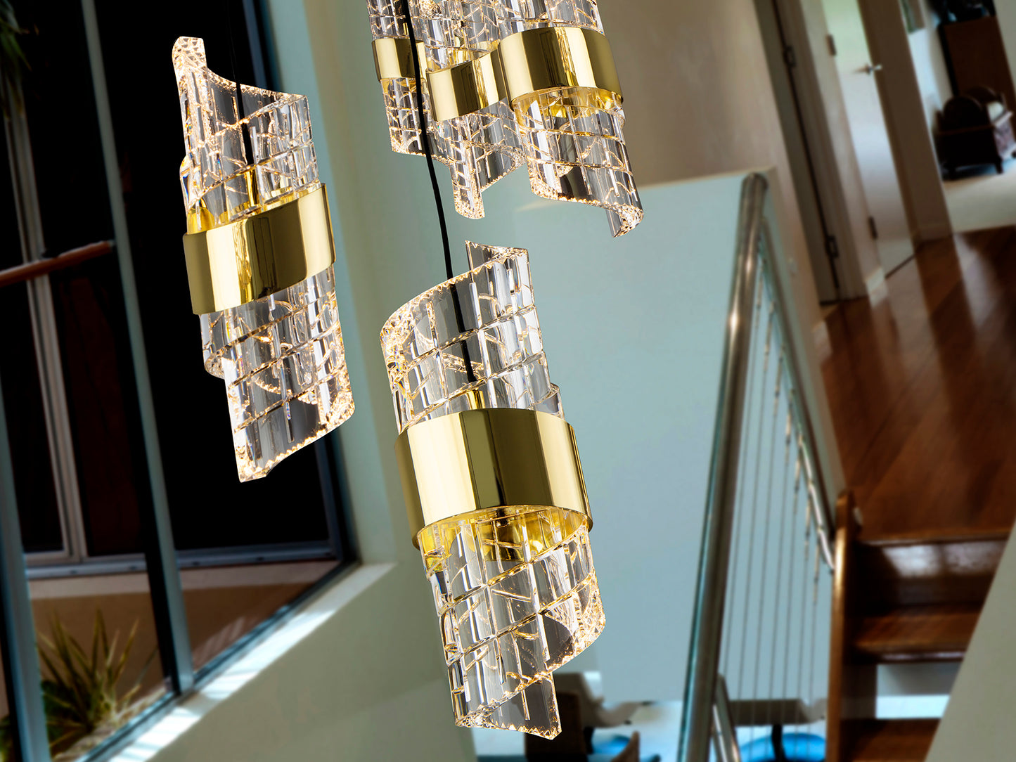 Lámpara Moderna LED Negro Oro - Schuller Iliada | luzguru.com