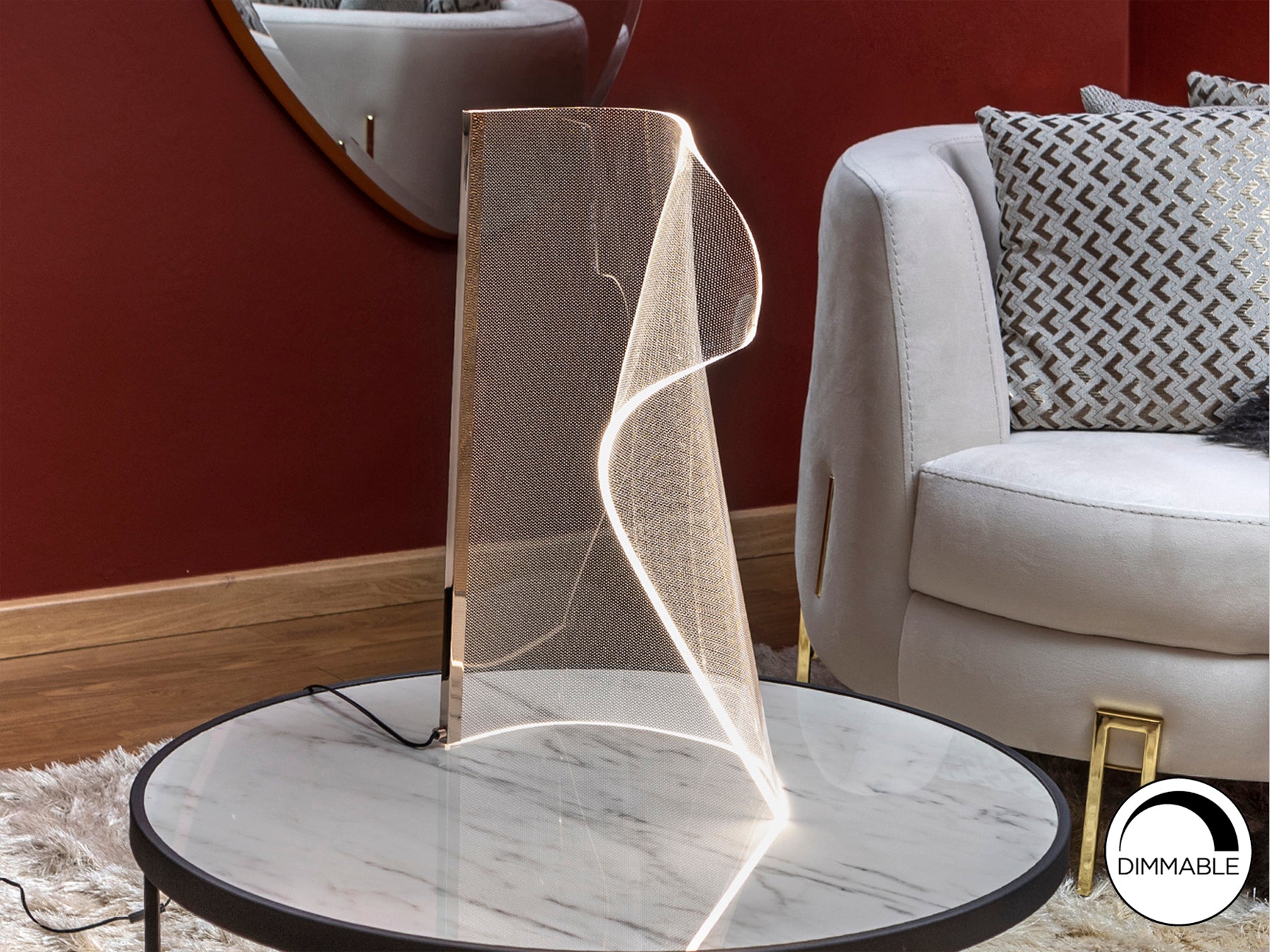 Lámpara Sobremesa Schuller Velos - Oro Rosa - Diseño Elegante | luzguru.com