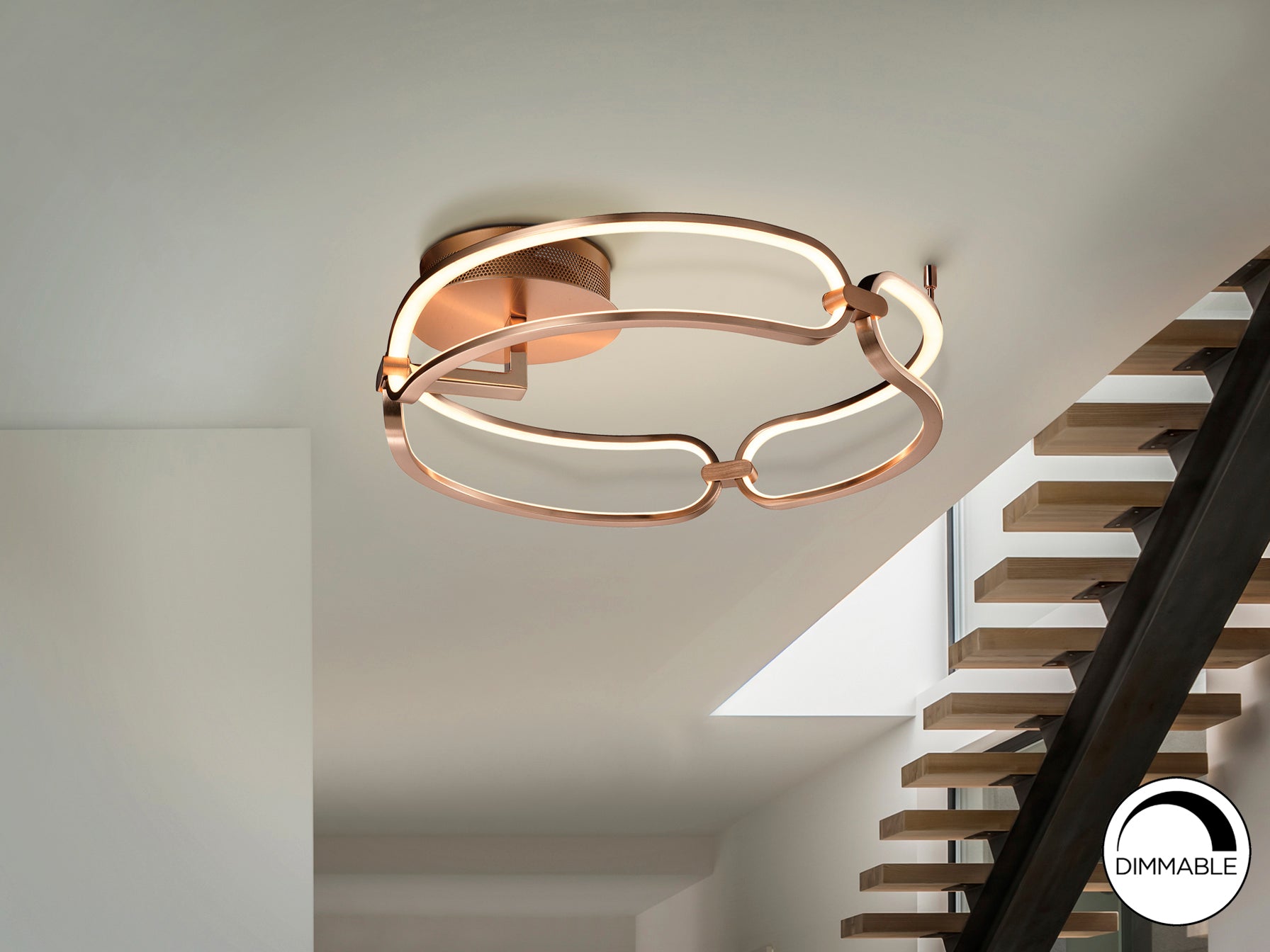 Plafón LED Schuller Colette - Oro Rosa - Diseño Moderno | luzguru.com
