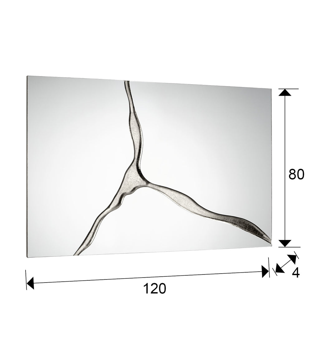 Medidas espejo Schuller Surcos II Pan Plata 80x120 (Ref. 487368): 80x120x4 cm.

