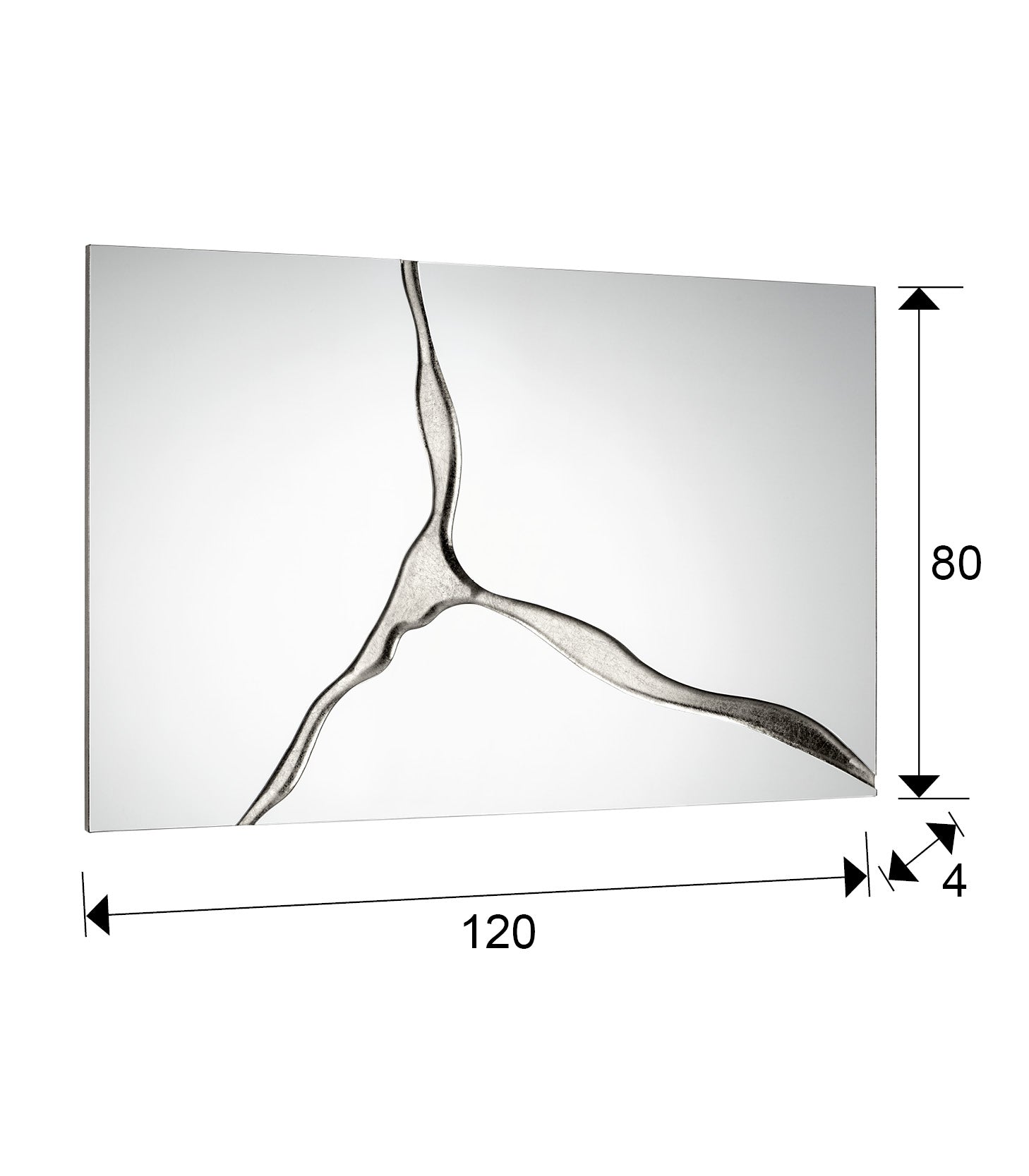 Medidas espejo Schuller Surcos II Pan Plata 80x120 (Ref. 487368): 80x120x4 cm.
