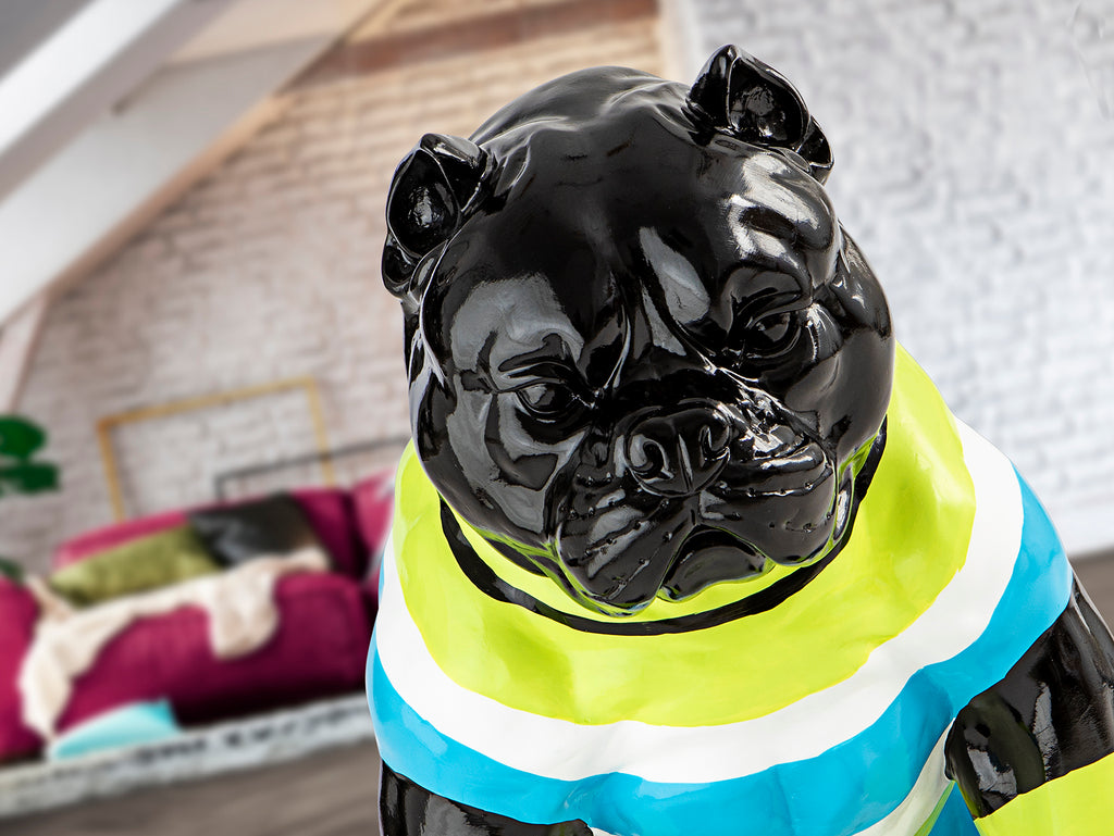 Figura decorativa Pitbull Schuller Rocky - Negra con Rayas | luzguru.com