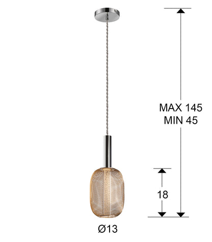 Medidas Lámpara Schuller Micrón 413503: Alto 30cm, Diámetro 13cm, Altura regulable 45-140cm.  Pantalla: Alto 18cm, Diámetro 13cm.  Florón: Alto 2cm, Diámetro 11cm.
