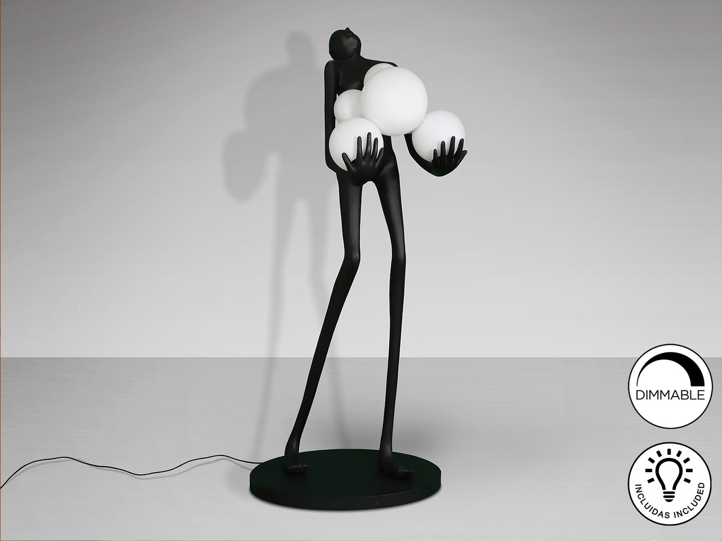 Lámpara de pie La Carga Negra - Schuller - Diseño Moderno | luzguru.com