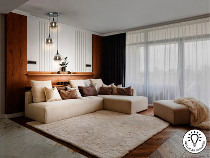 Lámpara Moderna 3 Luces Negra - Schuller Opaz - Calidad Premium | luzguru.com