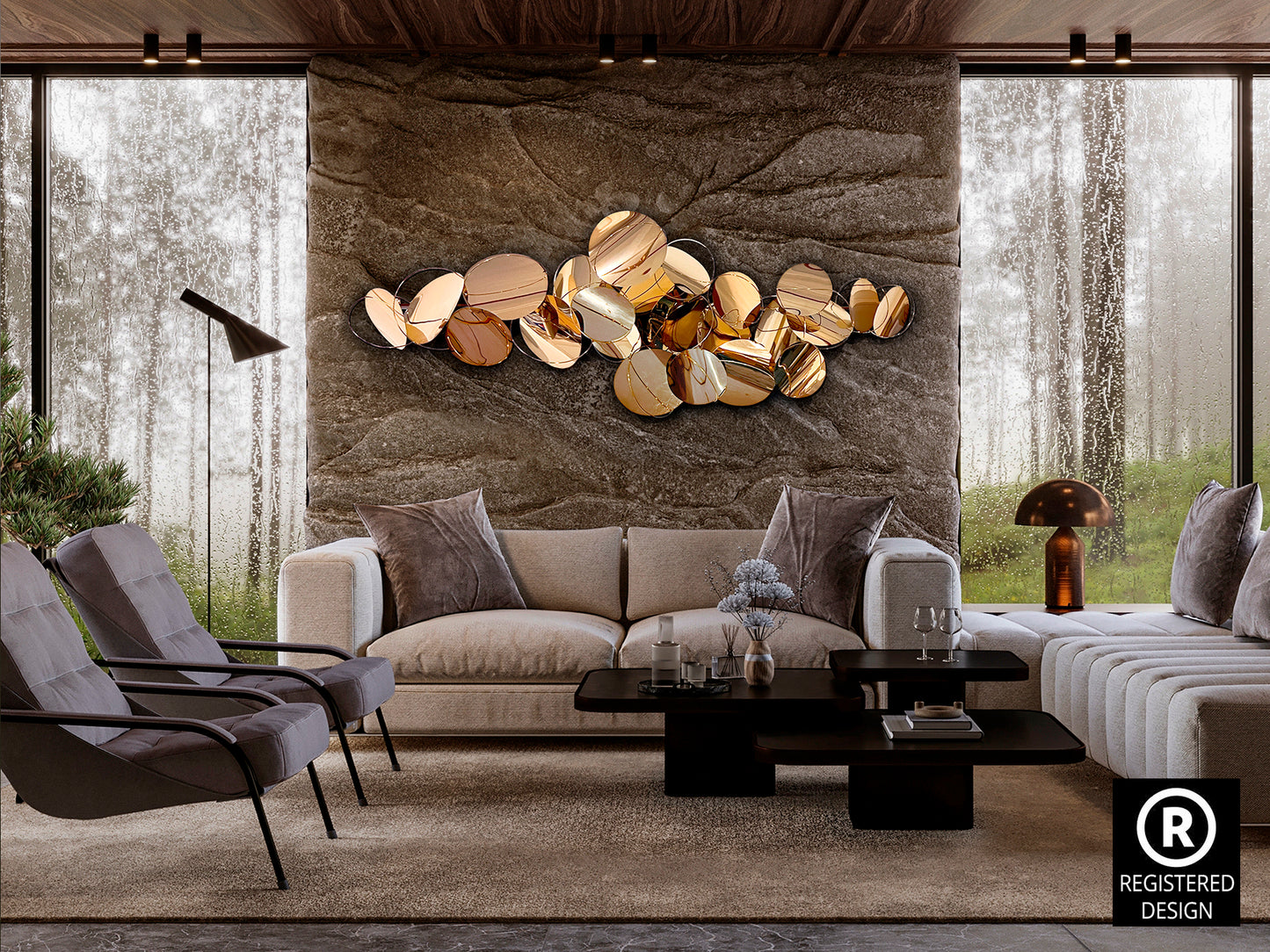 Escultura de Pared Oro Rosa - Schuller Serenity | luzguru.com
