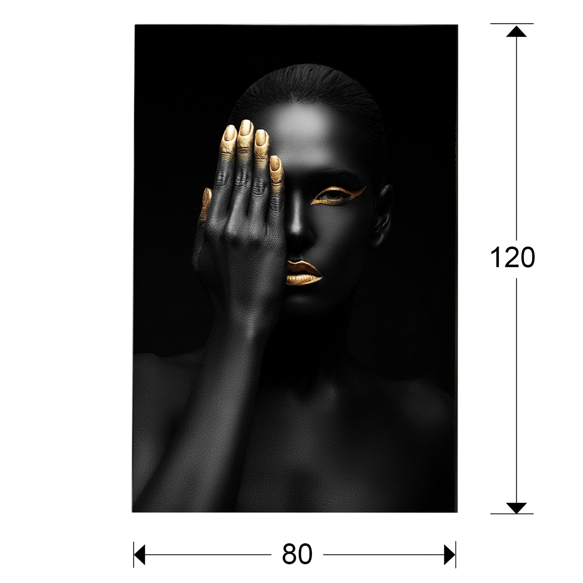 Medidas Fotografía Oronegro 80x120 Schuller (Ref. 978153): 80cm ancho x 120cm alto x 0.4cm profundidad.  9.8kg. Cristal templado.
