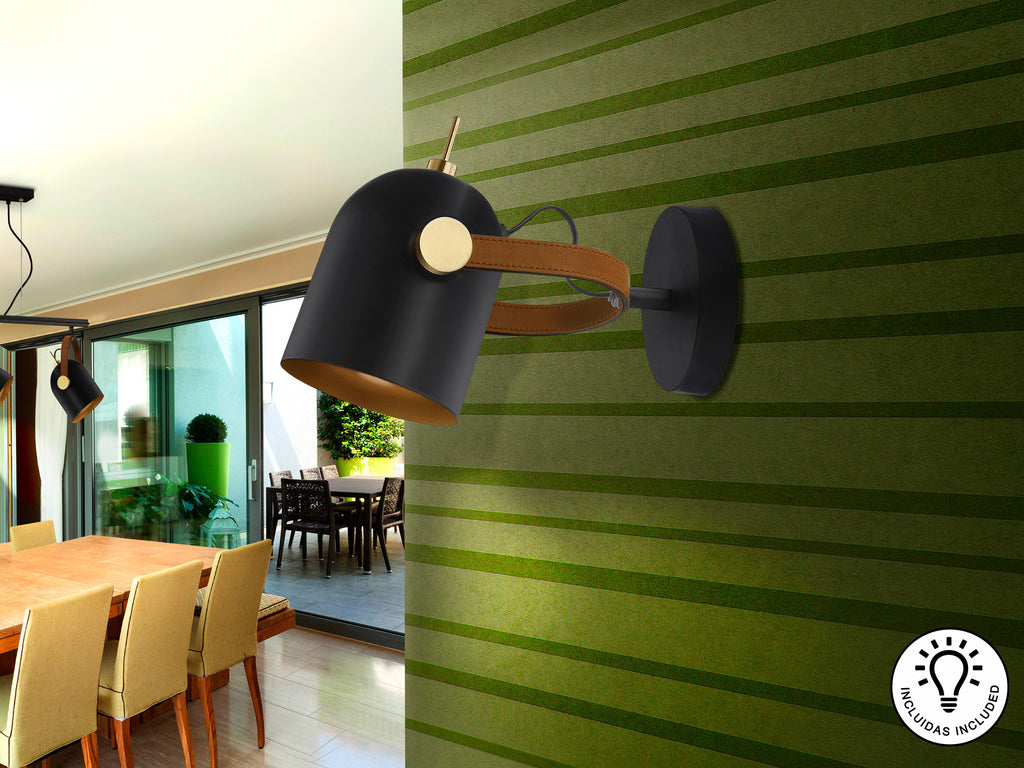 Aplique de Pared Negro y Oro - Schuller Adame - luzguru.com