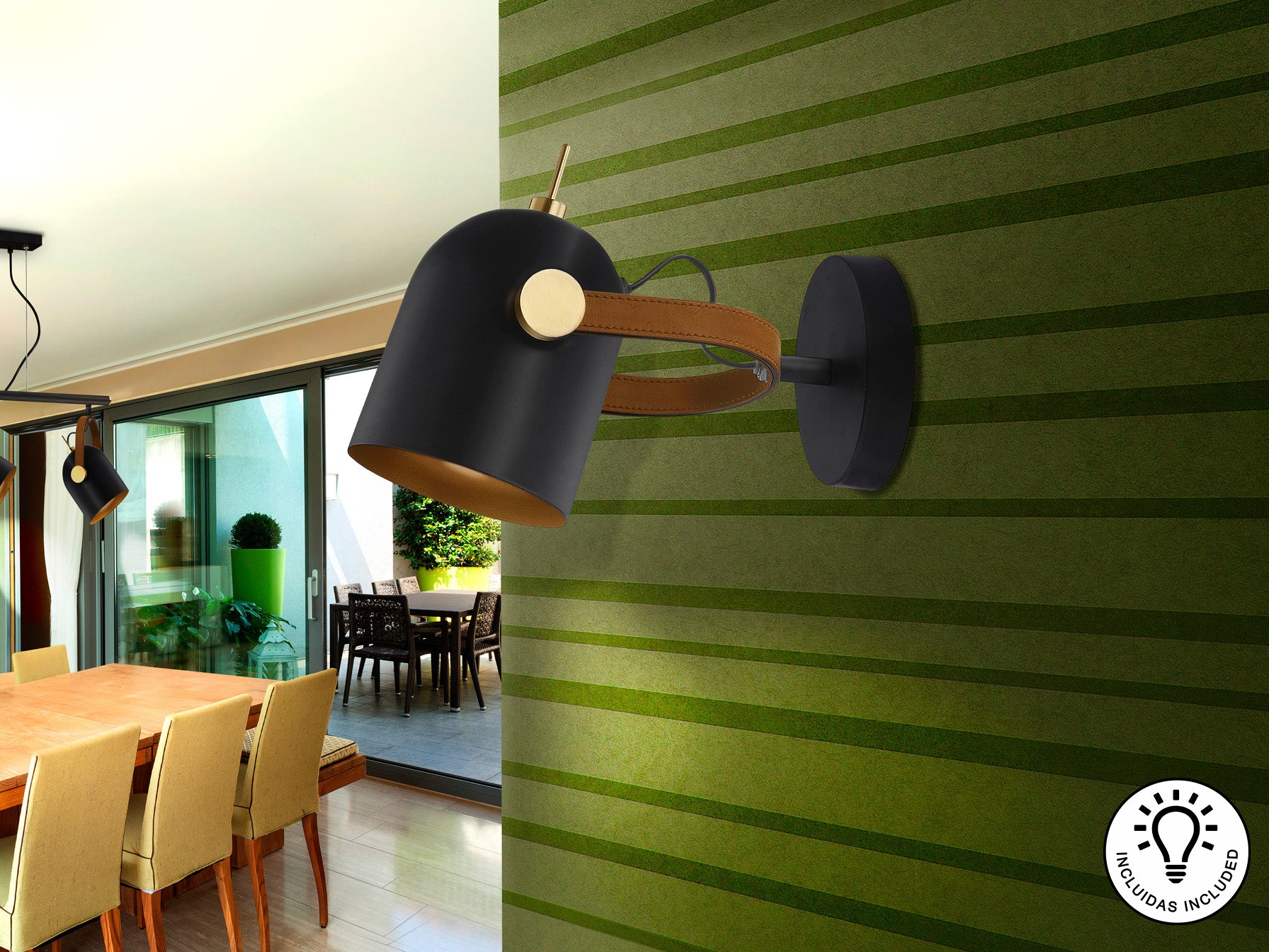 Aplique de Pared Negro y Oro - Schuller Adame - luzguru.com