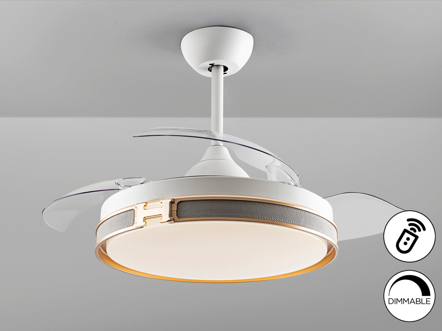Ventilador Techo Schuller Herón - Blanco Oro - Dimmable - luzguru.com