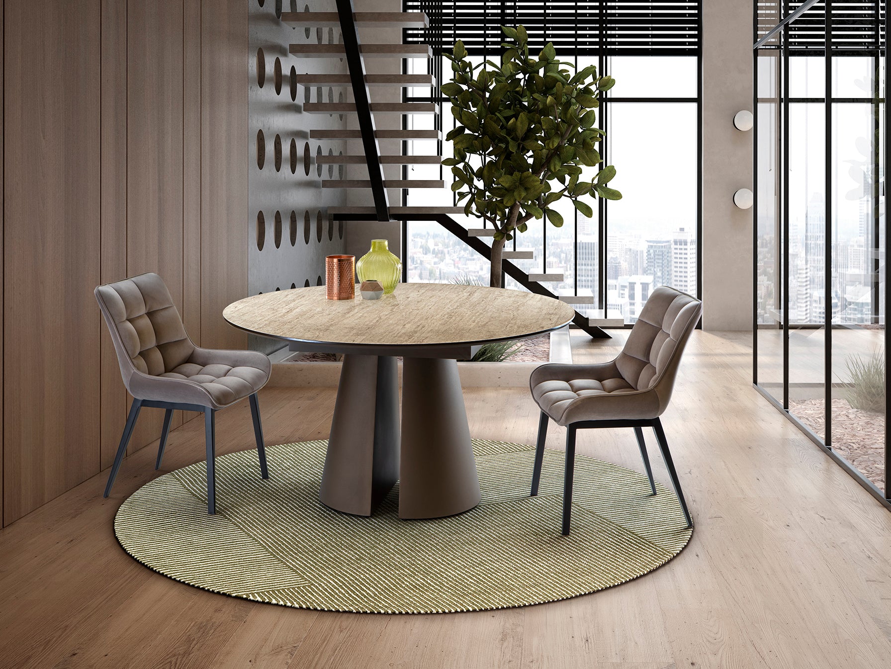 Mesa de comedor redonda Samara de Schuller - Modelo 497947 - luzguru.com