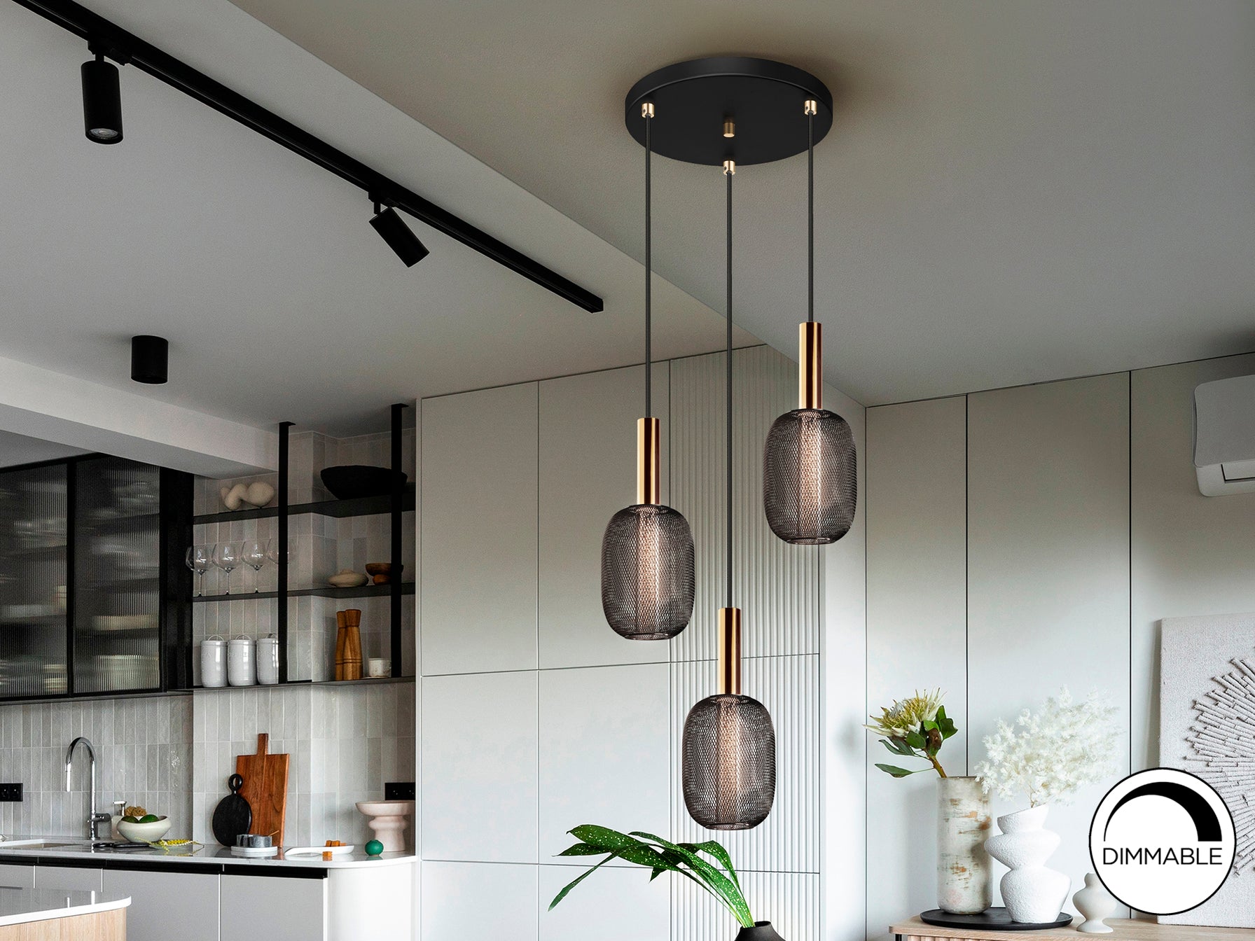 Lámpara de Techo Moderna Oro Negro - Schuller Micrón | luzguru.com