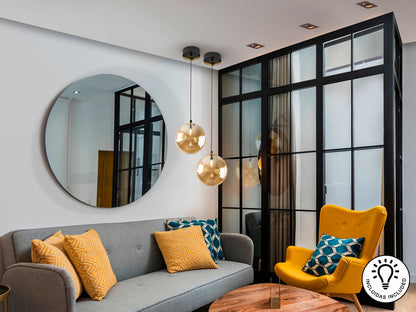 Lámpara Moderna Negro y Latón - Schuller Dark | luzguru.com