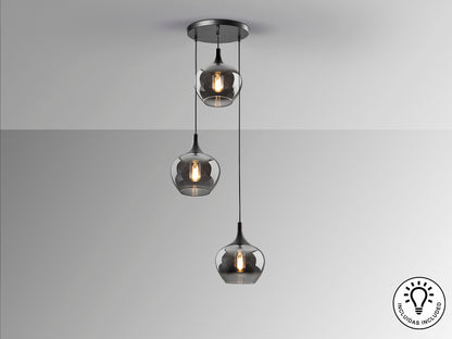 Lámpara Moderna 3 Luces Negra - Schuller Opaz - Calidad Premium | luzguru.com