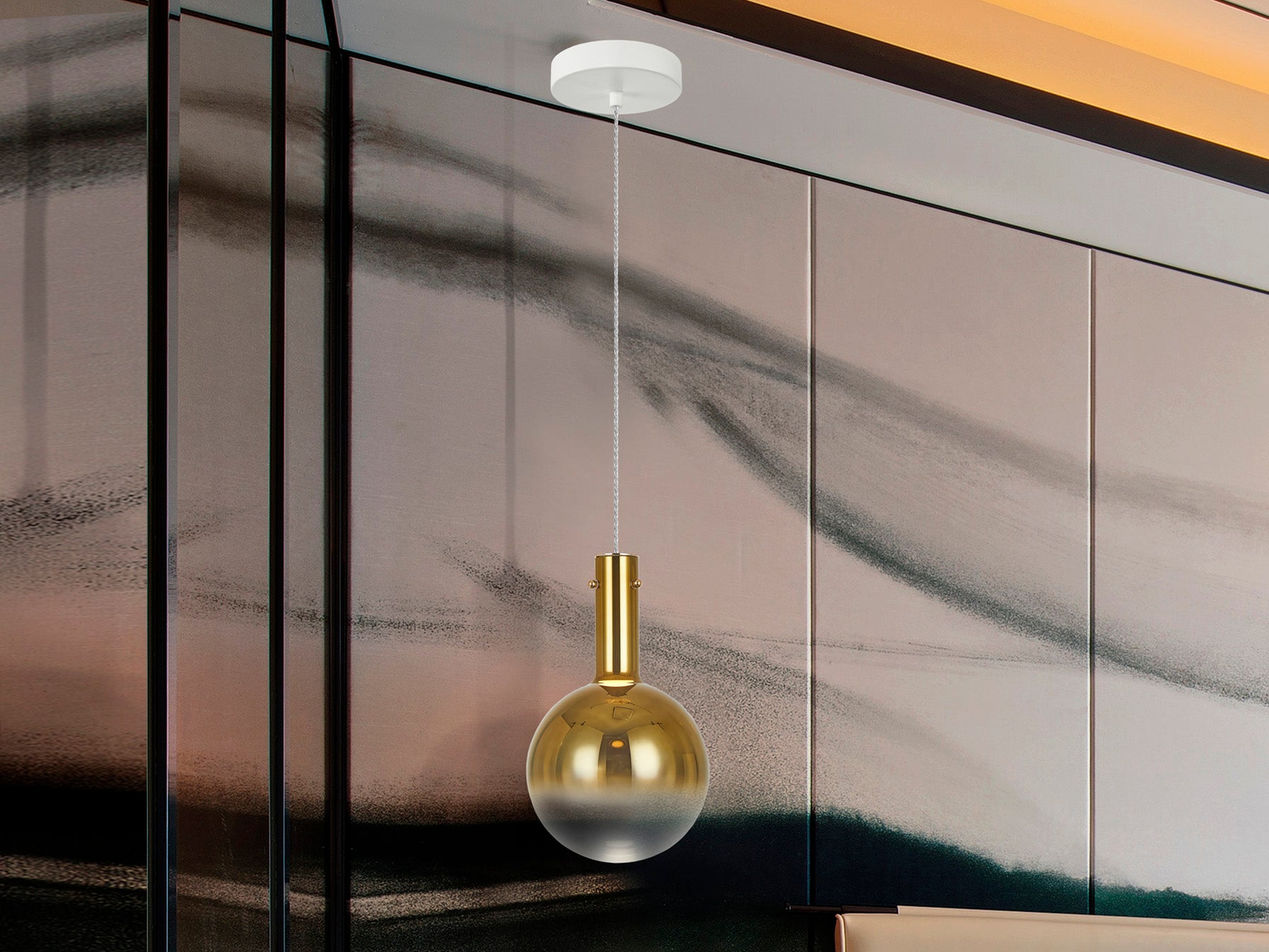 Lámpara Moderna Blanco Oro - Schuller Matices | luzguru.com