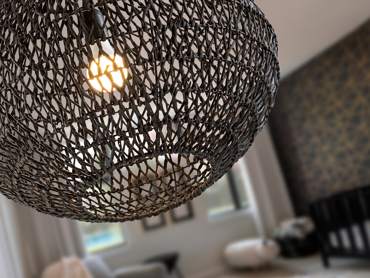Lámpara de Papel Trenzado Negra - Schuller Maon | luzguru.com