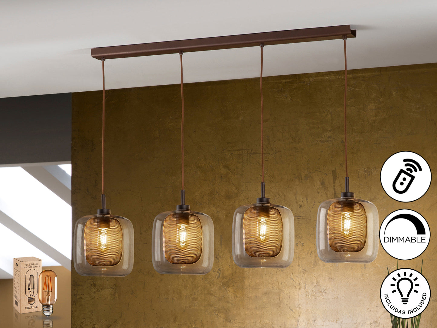 Lámpara de Techo Fox Chocolate - Schuller - Calidad Premium | luzguru.com