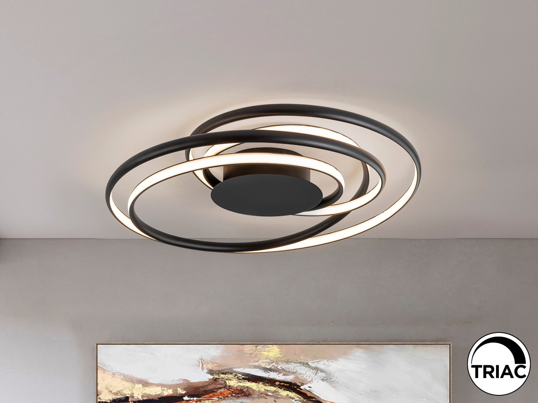 Plafón LED Negro Schuller Danza - Diseño Moderno | luzguru.com