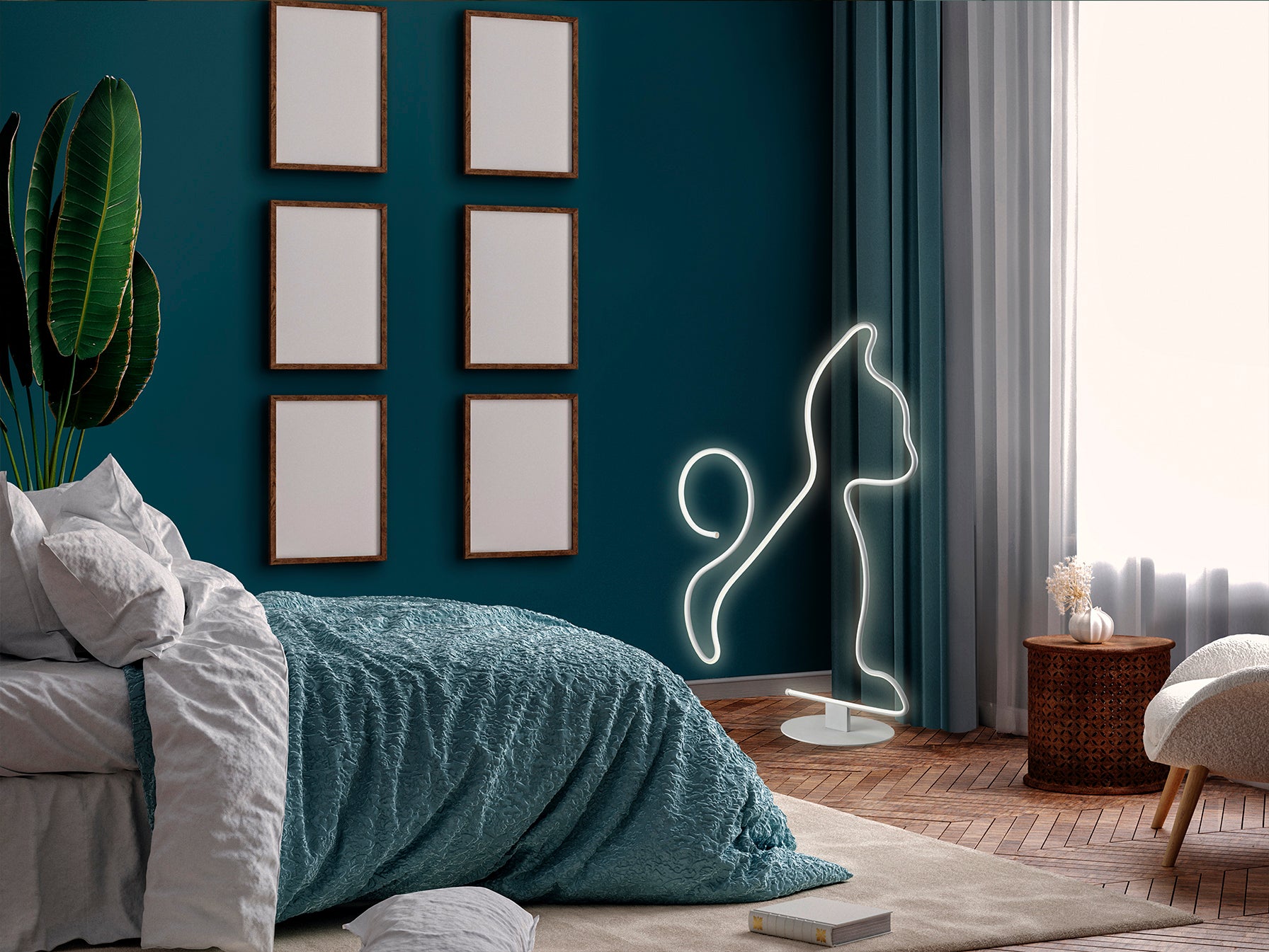 Schuller 503792 - Lámpara de pie Cat - Blanco Mate - luzguru.com