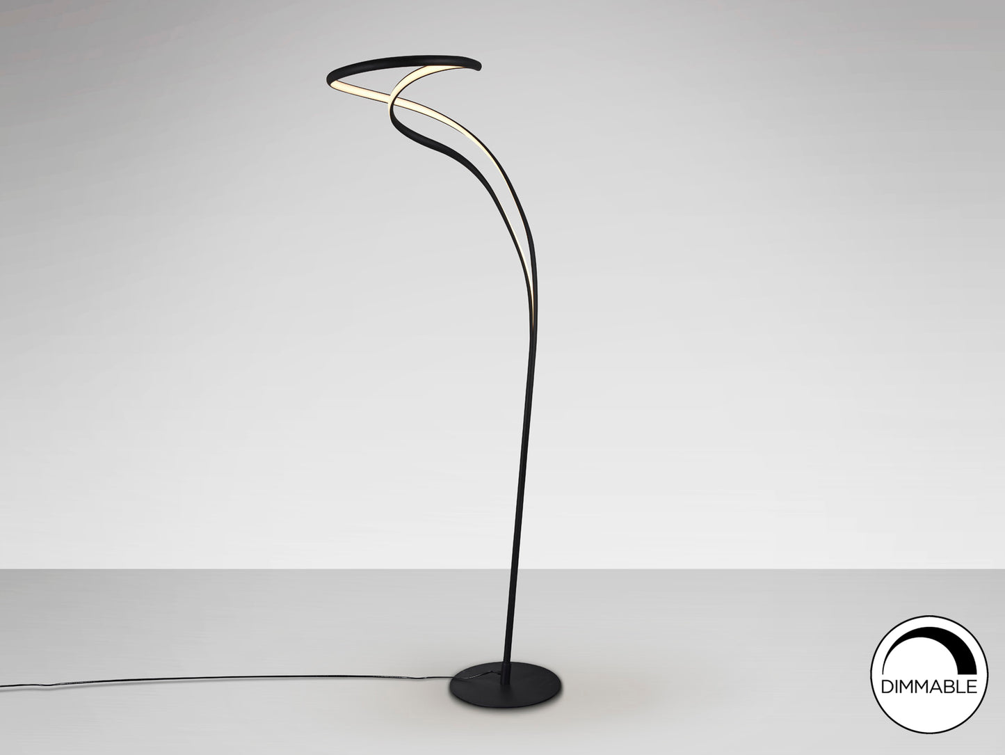 Lámpara de Pie Negra Moderna - Schuller Danza | luzguru.com