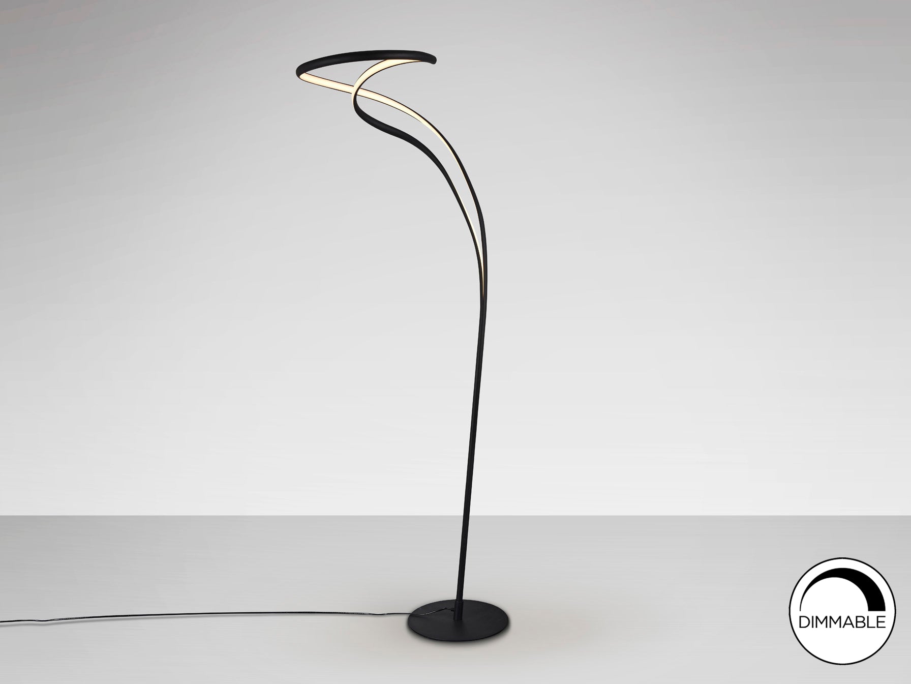 Lámpara de Pie Negra Moderna - Schuller Danza | luzguru.com