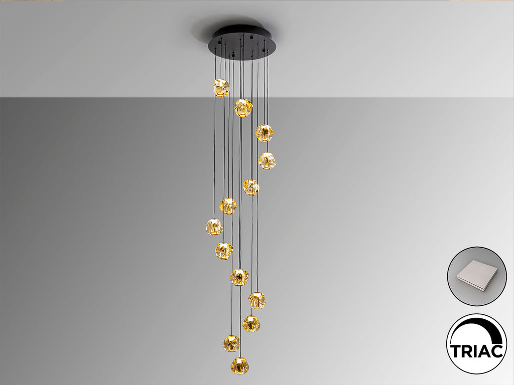 Schuller 502344 - Lámpara de techo Zaria - Negro, Bronce, Ámbar - luzguru.com