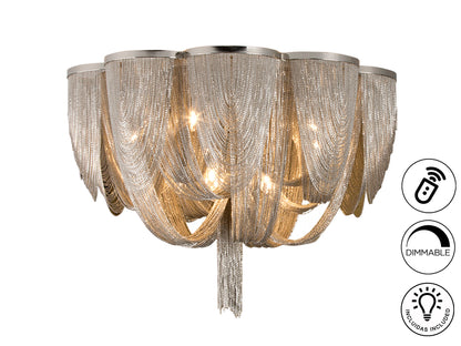 Schuller 872469 - Plafón Minerva 10 Luces Niquel - luzguru.com