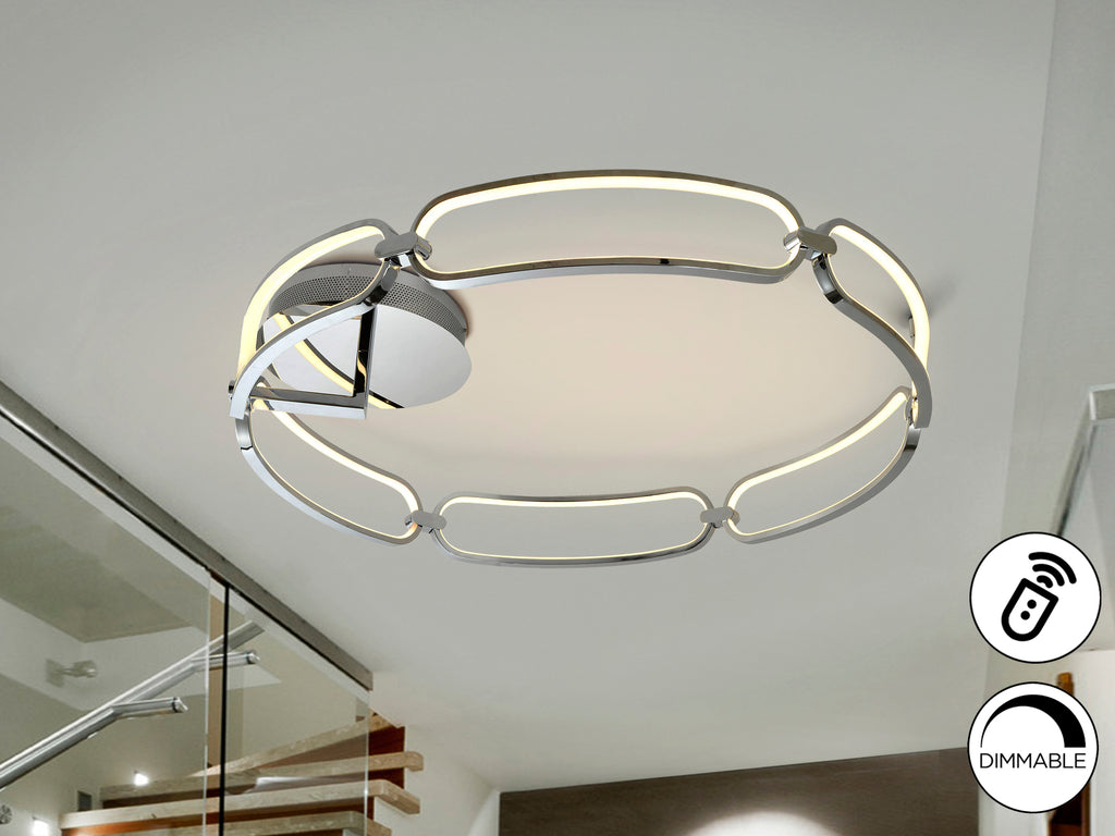 Plafón LED Schuller Colette Ø80cm Cromado - Iluminación Moderna | luzguru.com