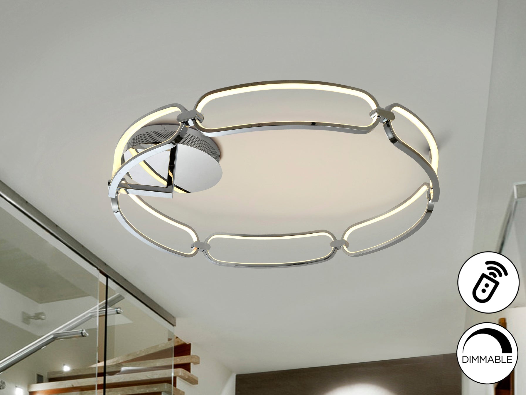 Plafón LED Schuller Colette Ø80cm Cromado - Iluminación Moderna | luzguru.com