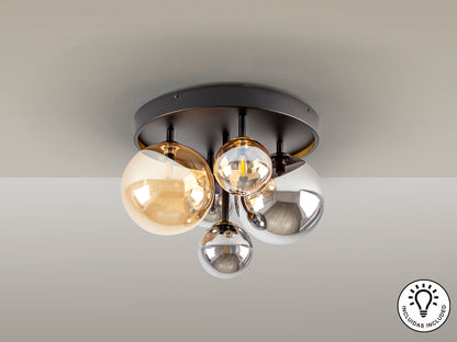 Schuller 439244 - Plafón de techo Dark 5 luces - luzguru.com