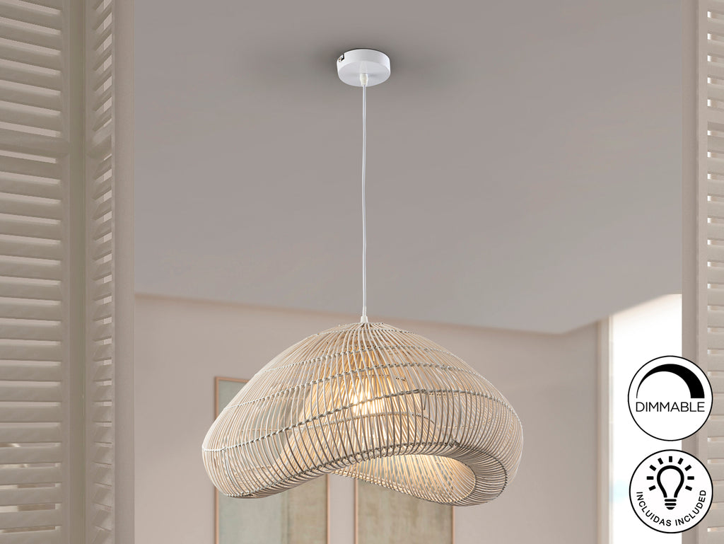 Lámpara Ratán Schuller Sabah - Iluminación elegante para tu hogar | luzguru.com