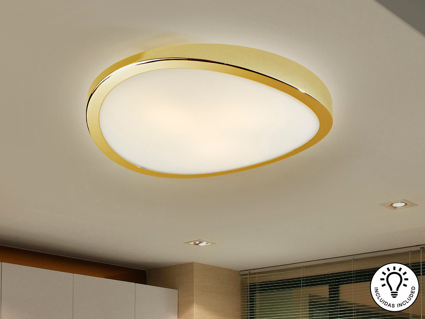 Plafón LED Schuller Leda - Oro Brillante | luzguru.com