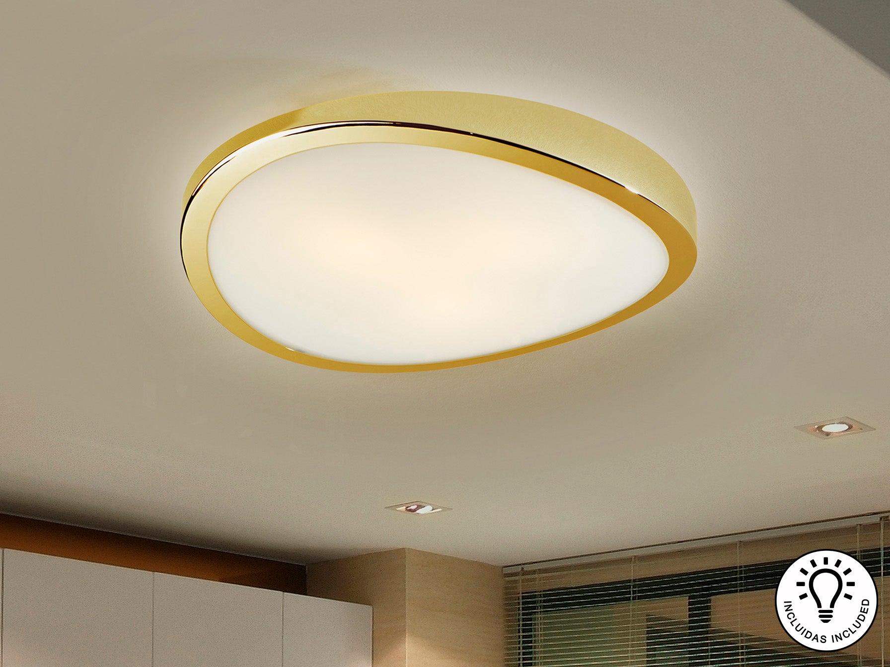 Plafón LED Schuller Leda - Oro Brillante | luzguru.com