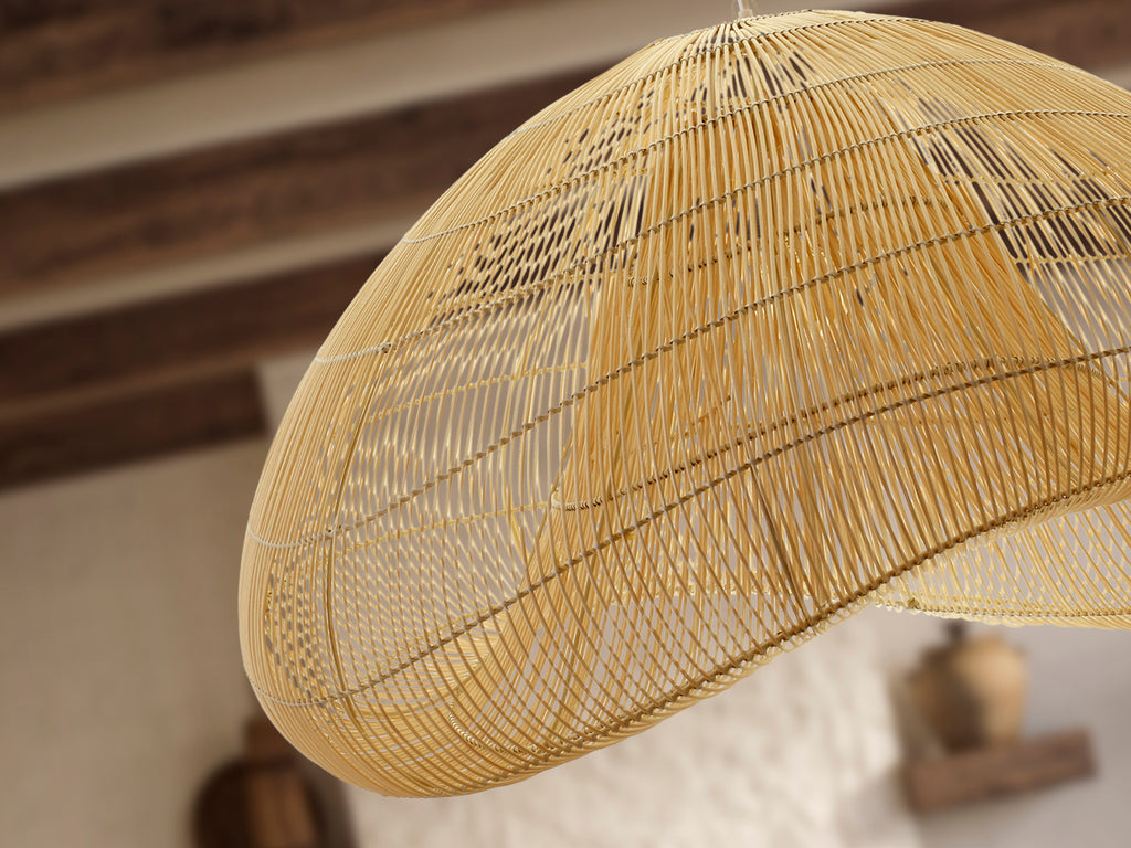 Lámpara Ratán Natural Schuller Sabah - Iluminación de Diseño | luzguru.com