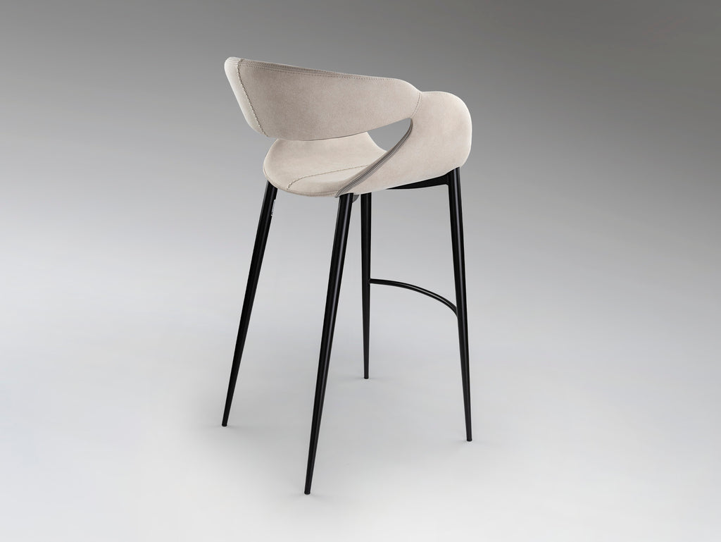 Taburete Alto Diseño Schuller - Giro II - Negro y Piedra | luzguru.com