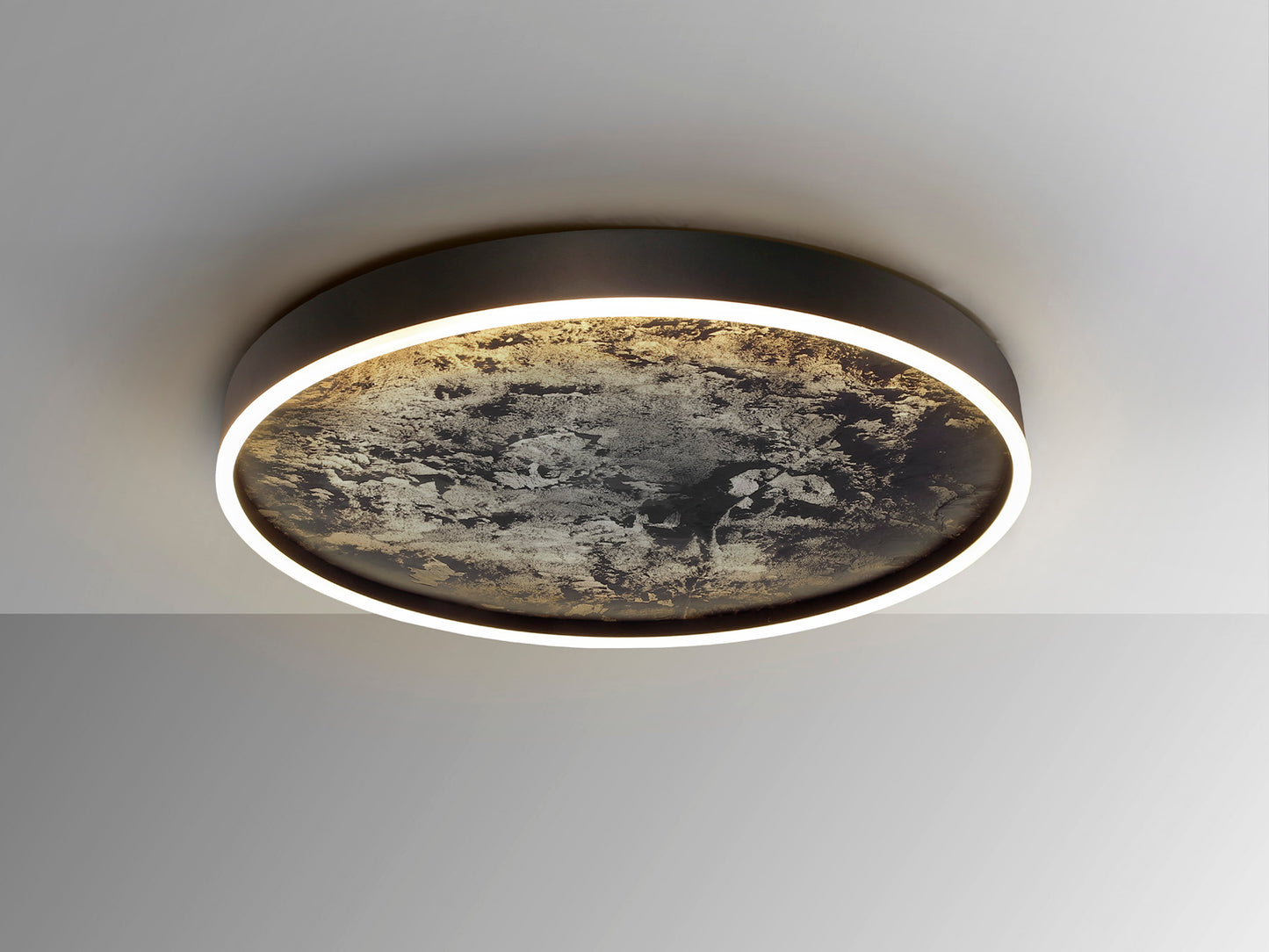 Plafón LED Negro 60cm - Schuller Stone - Iluminación Moderna | luzguru.com