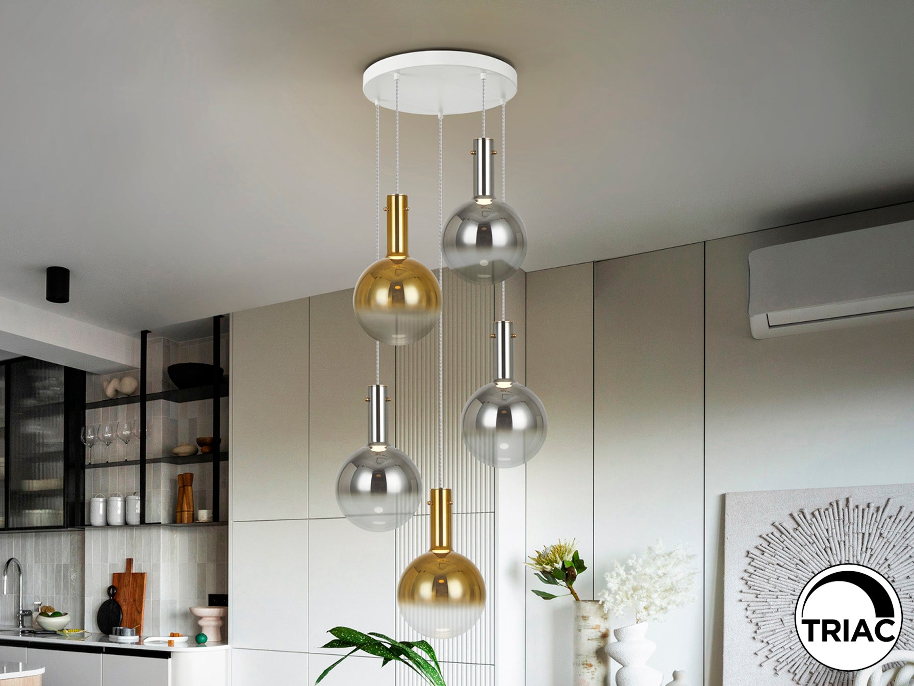 Lámpara Colgante Moderna Schuller Matices - Oro | luzguru.com