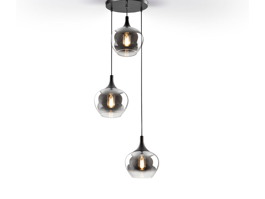 Lámpara Moderna 3 Luces Negra - Schuller Opaz - Calidad Premium | luzguru.com