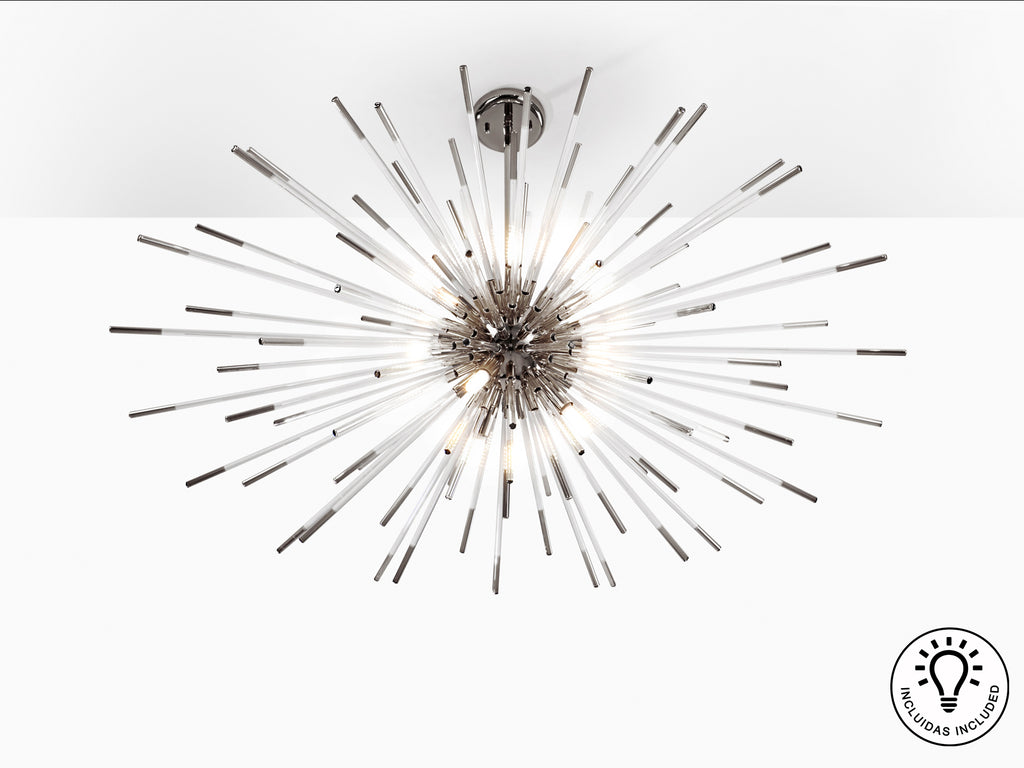 Lámpara Moderna Cromada Schuller - Evasión 9 Luces | luzguru.com