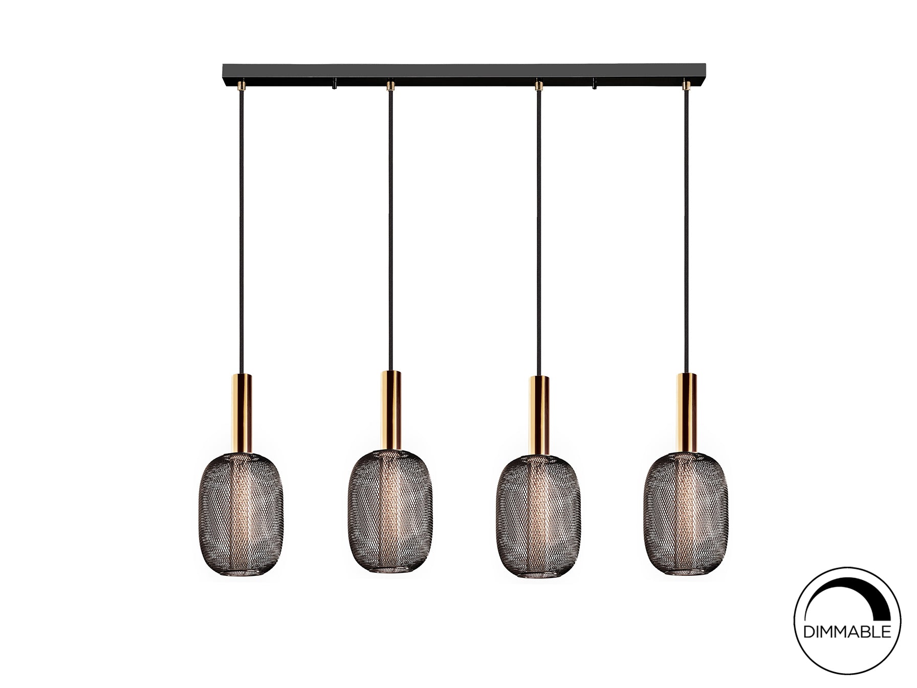 Schuller 413794 - Lámpara MICRON 4 Luces Oro/Negro - luzguru.com