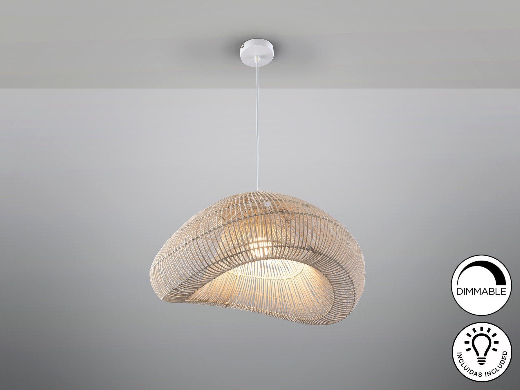 Lámpara Ratán Schuller Sabah - Iluminación elegante para tu hogar | luzguru.com